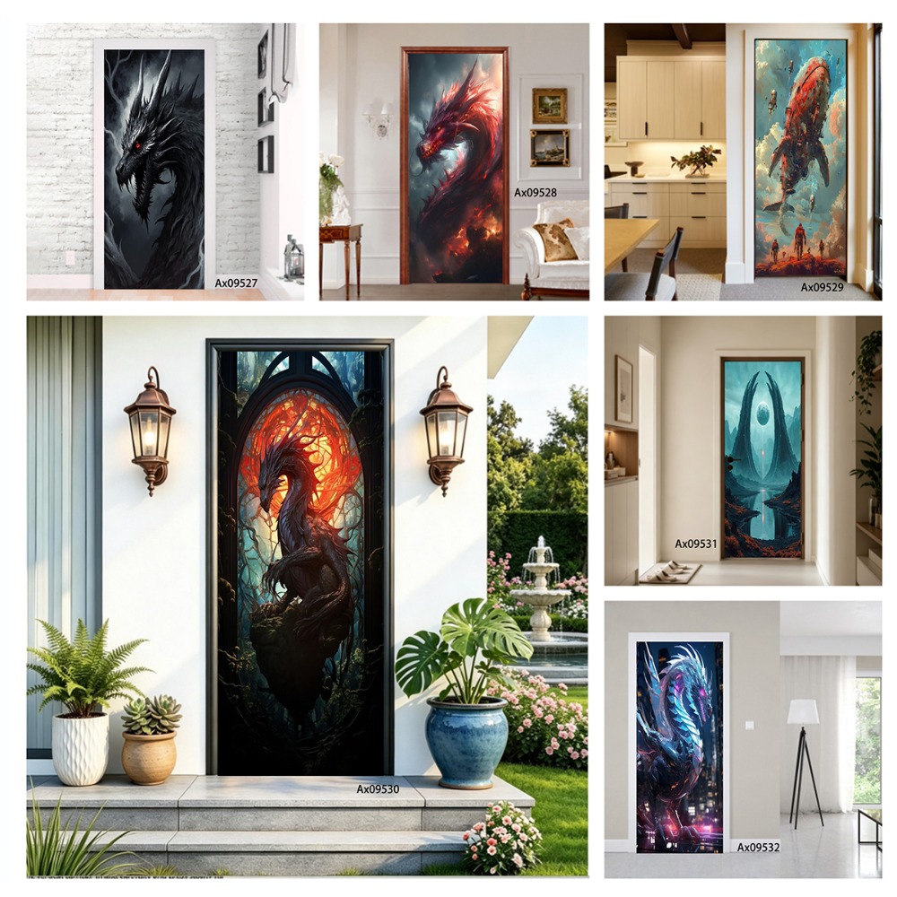 Wallpaper Art And Craft - Fantasy Dragon Art Door Cover Mystical