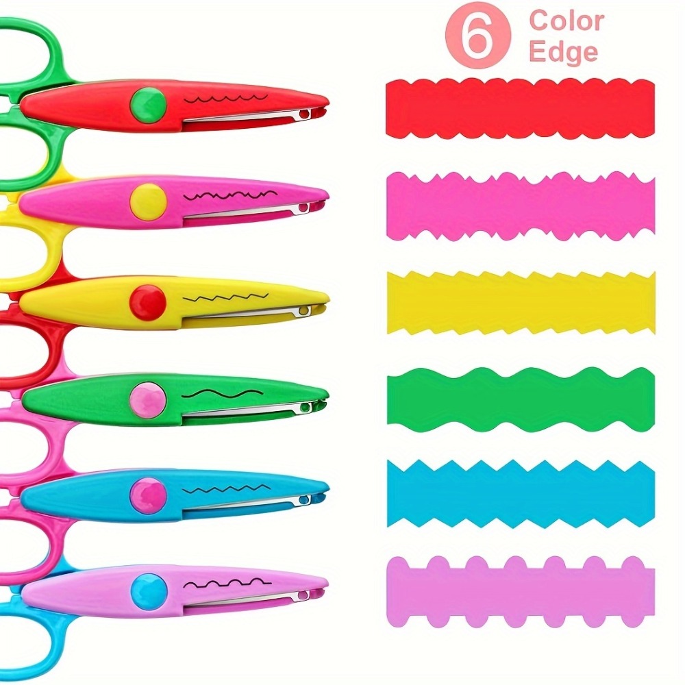 Art Craft For Toddlers - 6Pcs/Set Decorative Wavy Scissors - PP