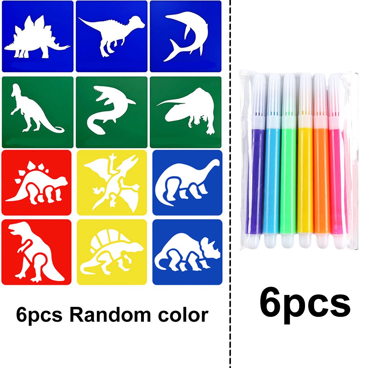 6Pcs Dinosaur Painting Stencil - đánh giá và giá Art Craft Dinosaurs
