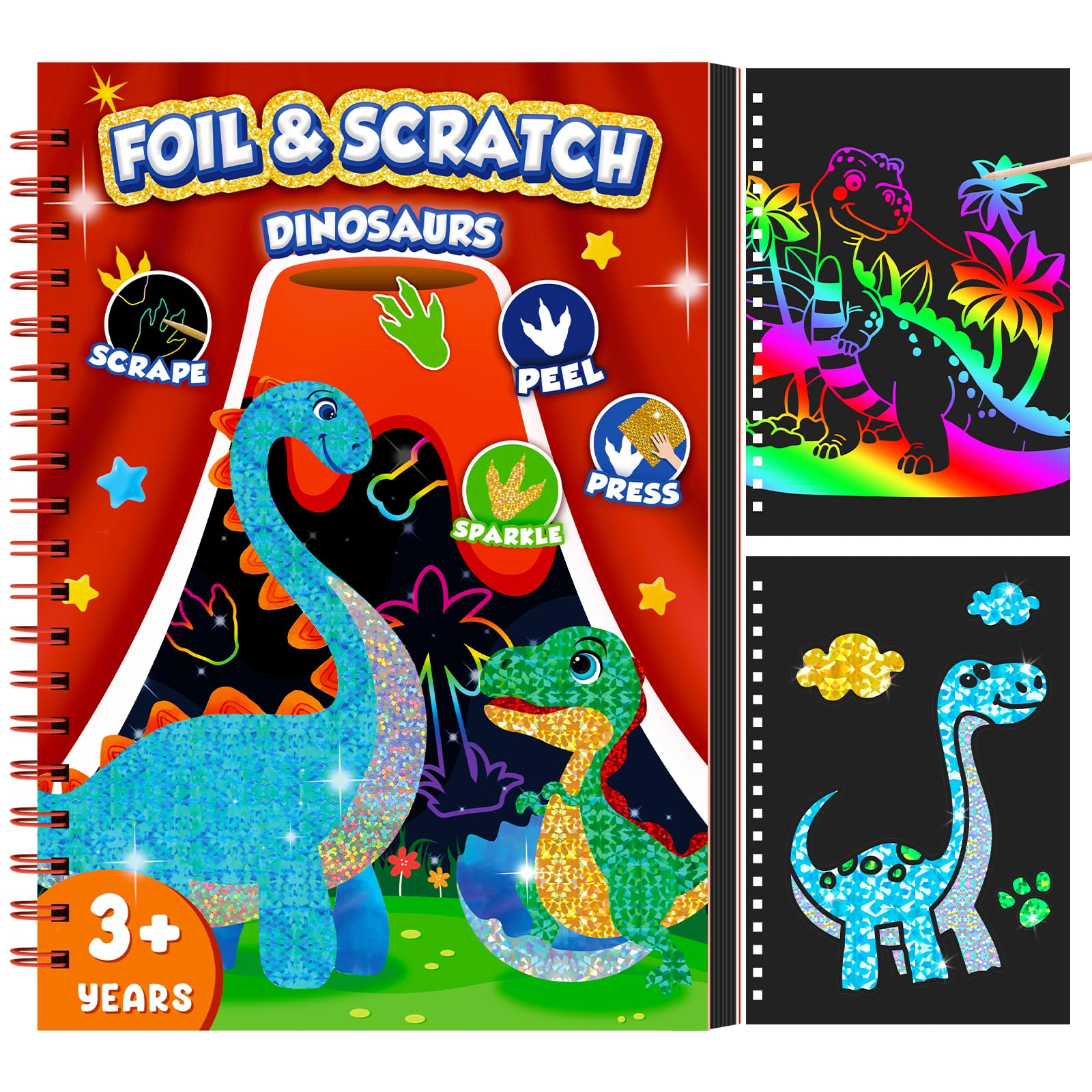 Dinosaur Scratch Art Book for  - đánh giá và giá Art Craft Dinosaurs