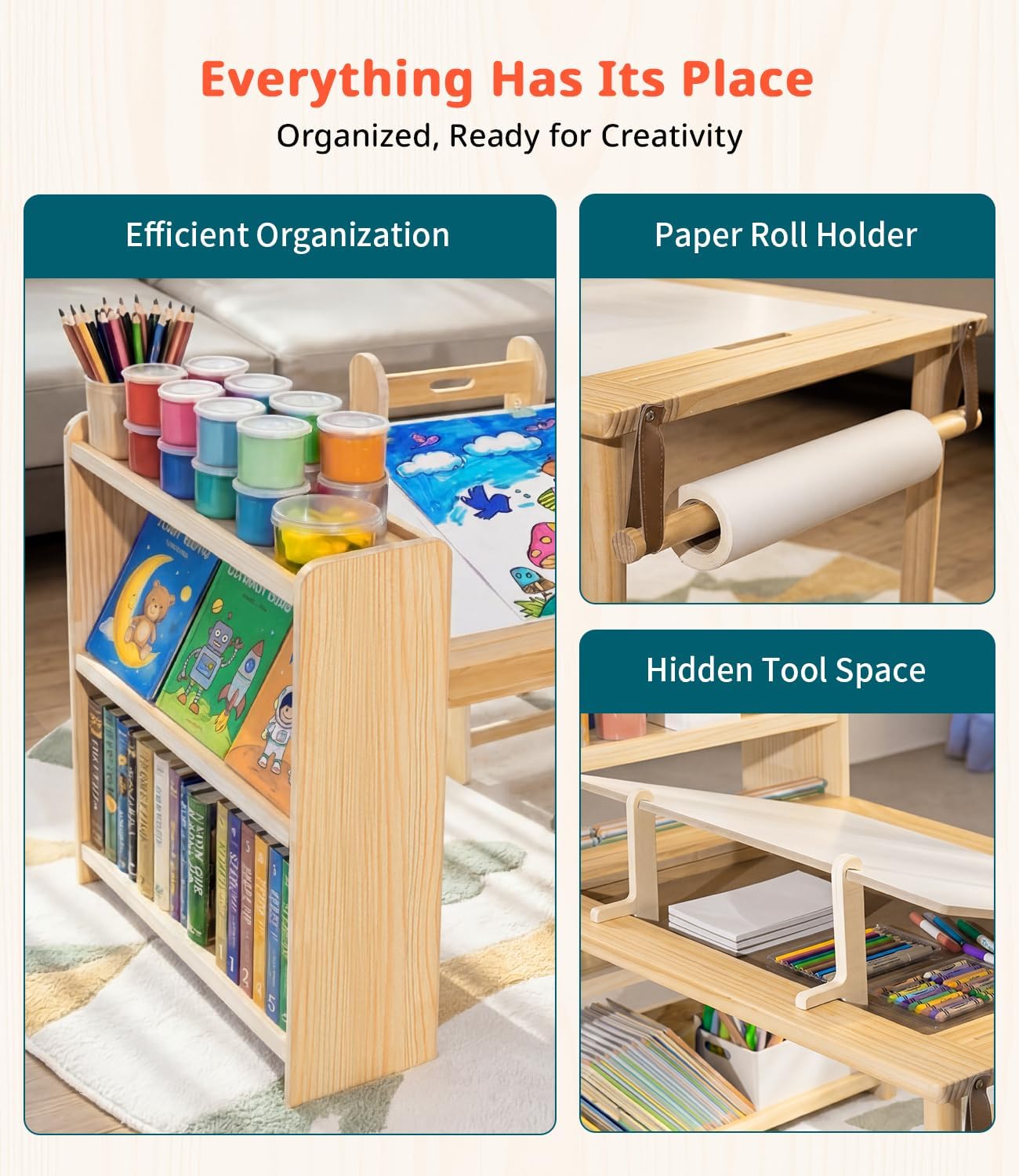 Kids Wooden Art Table 2 Chair  - đánh giá và giá Art Craft Toddler