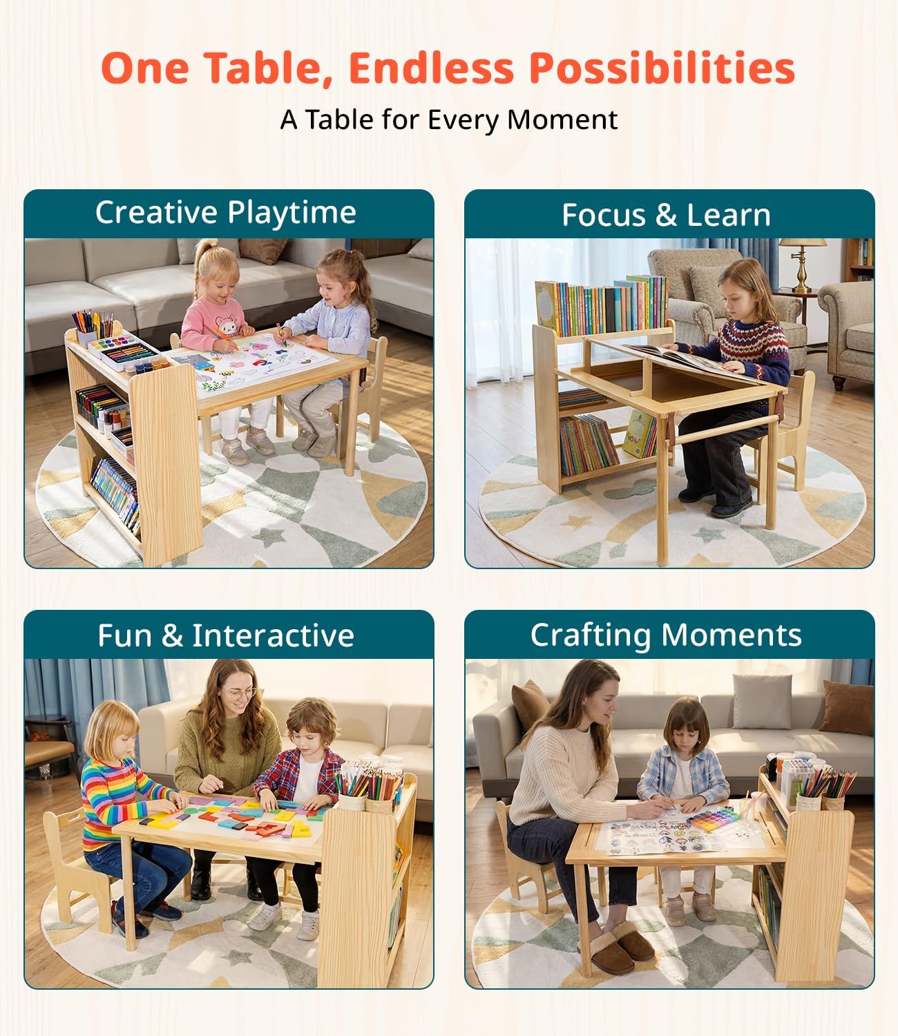 Kids Wooden Art Table 2 Chair  - đánh giá và giá Art Craft Toddler