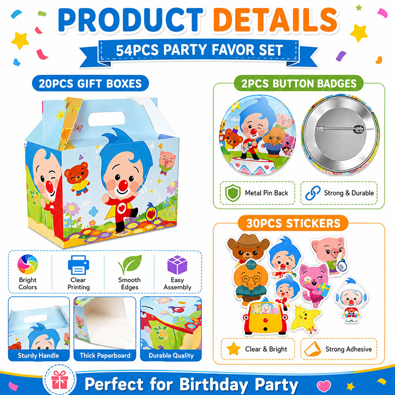 Clown Cartoon Pattern Paper Bo - đánh giá và giá Art Craft Birthday Party
