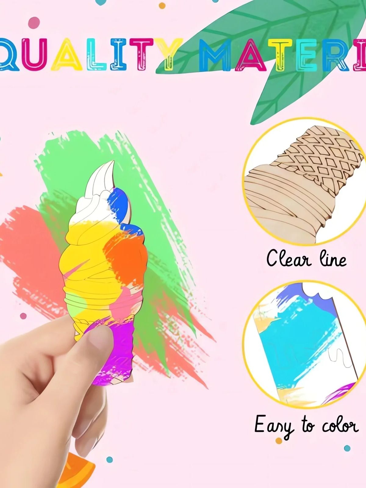 6/30pcs Ice Cream Wood Cutouts - đánh giá và giá Art Craft Birthday Party