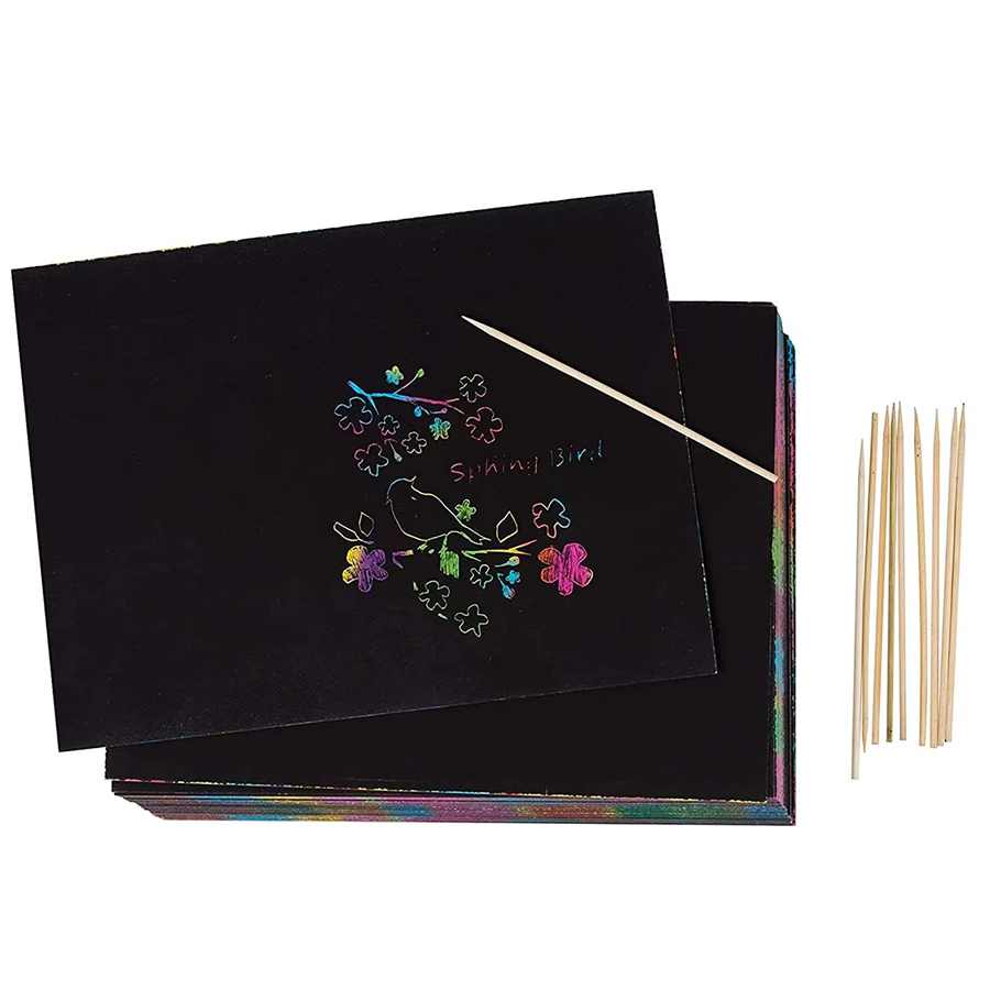 10/30pcs Rainbow Scratch Paper - đánh giá và giá Art Craft Birthday Party