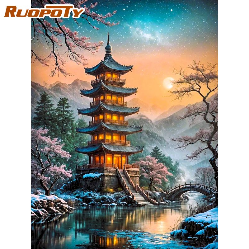 RUOPOTY Pagoda Diamond Paintin - đánh giá và giá Art Craft Room Ideas