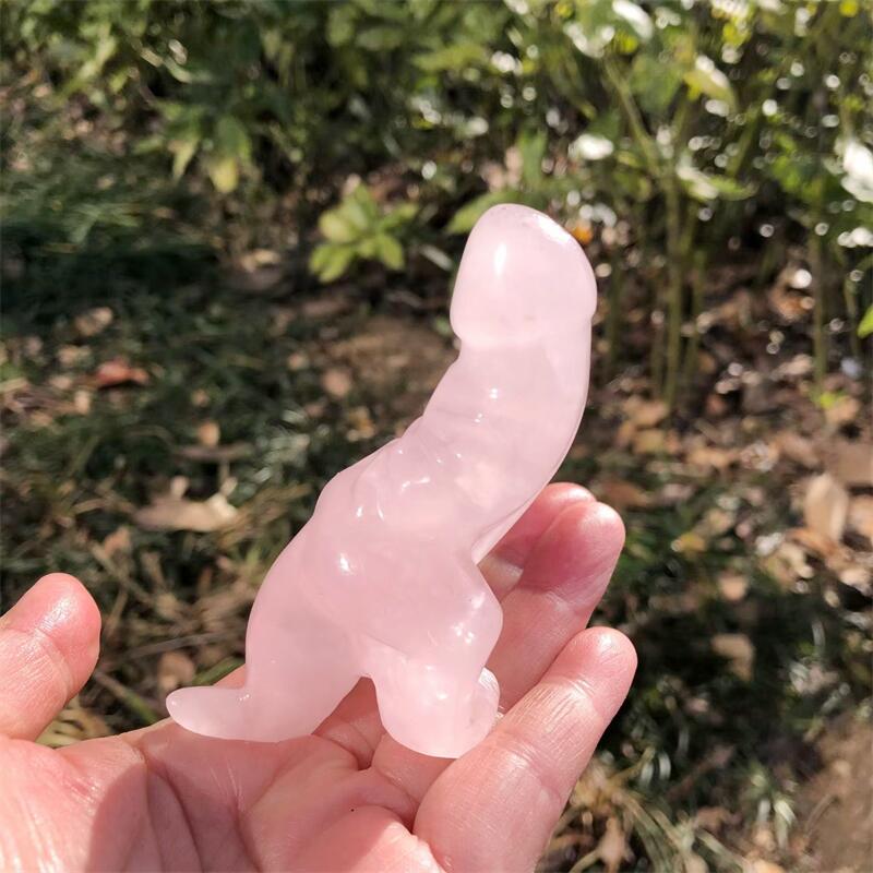 1PCS Natural Rose Quartz Carto - đánh giá và giá Art Craft Dinosaurs