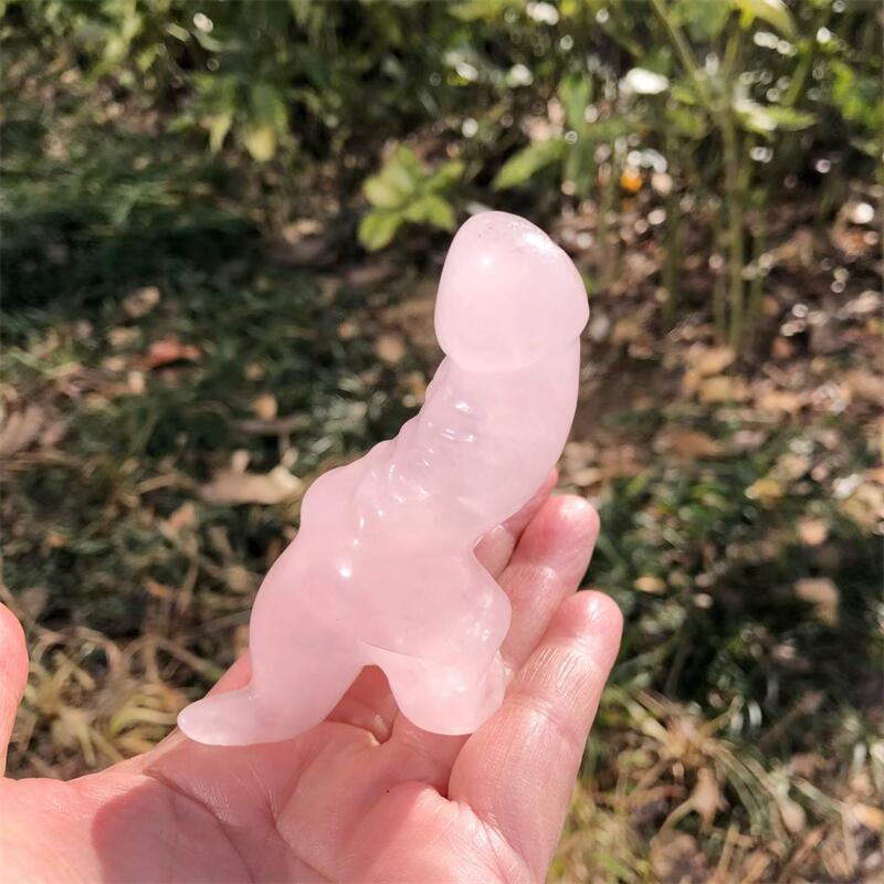 1PCS Natural Rose Quartz Carto - đánh giá và giá Art Craft Dinosaurs